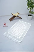 Hediyelik-Çeyizlik Lüks Kadife Seccade Beyaz - 1