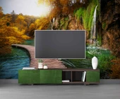 Orman, Şelale, Göl, Sonbahar Manzara Duvar Kağıdı Baskı thumbnail 3