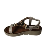 YAZKIŞ Kadın Siyah Ten Taşlı Lastikli Rahat Taban Sandalet Topuk Boyu 4cm - 13