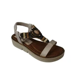 YAZKIŞ Kadın Siyah Ten Taşlı Lastikli Rahat Taban Sandalet Topuk Boyu 4cm - 4