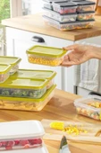 Flora 4’lü Dondurucu Saklama Kabı Seti, Buzdolabı Difriz Erzak Gıda Düzenleyici Set (2600,1200,500,500ml) - 10