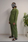 Erkek Pamuklu Aerobin Kumaş Hac ve Umre Takımı Yeşil -Bol Kesim-Rahat Kalıp thumbnail 5