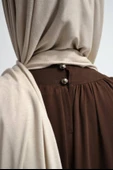 Medine İpeği Elbise Kahverengi - 3