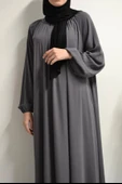 Medine İpeği Elbise Gri thumbnail 3