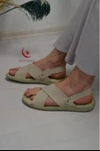 Erkek Çapraz Model Yumuşak Taban Sandalet Bej–Hac Umre ve Günlük Kullanıma Uygun thumbnail 2
