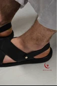 Erkek Çapraz Model Yumuşak Taban Sandalet Siyah –Hac Umre ve Günlük Kullanıma Uygun thumbnail 4