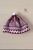 Kırçıllı Triko Örme Hacı Takkesi Bordo - 2