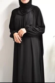 Medine İpeği Elbise Siyah - 4