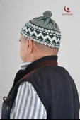 Kırçıllı Triko Örme Hacı Takkesi Yeşil - 1