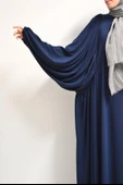 Medine İpeği Elbise Lacivert thumbnail 5