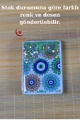 Cep Çanta Aynası, Makyaj Aynası Etnik Desenli Dikdörtgen 7x9 cm Model 2 - 5