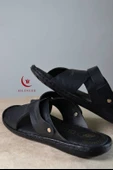 Erkek Çapraz Model Yumuşak Taban Sandalet Siyah –Hac Umre ve Günlük Kullanıma Uygun thumbnail 7