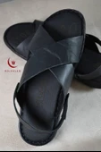 Erkek Çapraz Model Yumuşak Taban Sandalet Siyah –Hac Umre ve Günlük Kullanıma Uygun thumbnail 2