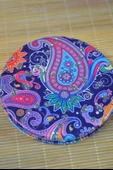 Cep Çanta Aynası, Makyaj Aynası Etnik Desenli Yuvarlak 7x7cm Model 2 - 1