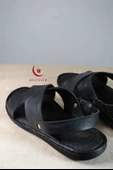 Erkek Çapraz Model Yumuşak Taban Sandalet Siyah –Hac Umre ve Günlük Kullanıma Uygun - 5