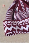 Kırçıllı Triko Örme Hacı Takkesi Bordo - 3