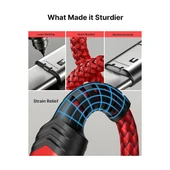 Jsaux 60W 100CM USB C To USB C Type-C Kablo iPhone 16/16 Plus/16 Pro/16 Pro Max, iPhone 15, Galaxy S24/S23/S22, Car Play, Macbook, iPad Pixel-Grey ile Uyumlu Usbc Type C Hızlı Şarj Data Kablosu CC0018 thumbnail 3