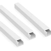 3'lü 2 Metre Kablo Kanalı Seti 16x16mm PVC Yapışkanlı Kolay Montajlı Kablo Düzenleyici - 1