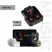 M88 Plus Şarj Göstergeli Powerbank Özellikli Kablosuz Kulakiçi Kulaklık Vantuzlu tutucu HEDİYE thumbnail 6