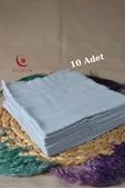 Flamlı Kare Pamuklu Eşarp Gri 10 Adet - 2