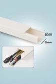 1m Kendinden Yapışkanlı 25x16mm Kablo Kanalı Kolay Montaj Temiz Görünüm PVC Kablo Gizleyici - 3
