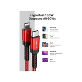 Jsaux Usb C - Usb C Kablosu 100WATT 5 Amper Type-C Süper Hızlı Şarj ve Data Kablosu - 5
