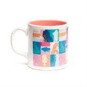 BARBIE MUG BARBIE KARE RESIMLI PEMBE/BEYAZ KUPA - 1