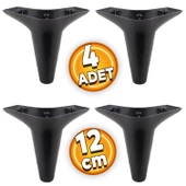 Aspen Lüks Mobilya Kanepe Koltuk Tv Ünitesi Baza Ayağı Ayakları 12 Cm Siyah Ayak (4 ADET) - 1