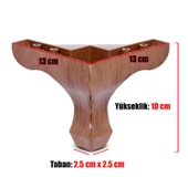 Dolap Mobilya Koltuk Kanepe Sehpa Puf Koltuk Ayağı 10 Cm Kahve Baza Ayakları (4 ADET) - 4