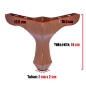 Mobilya Kanepe Sehpa Puf Koltuk Ayağı 14 Cm Kahve Baza Ayakları - 3