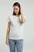 Arnetta 3305 Great Moments To Enjoy Kadın Beyaz Kısa Kol Pijama Takım - 3