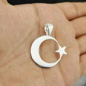 925 Ayar Gümüş Ayyıldız Kolye Ucu Orta Boy - 1