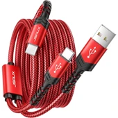 Jsaux 60 Watt 2 Metre USB C Kablosu Type-C ve USB Den Usb-C'ye Hızlı Şarj Data iPhone 16/15 Usbc Kablosu iPhone 16 Plus/16 Pro/16 Pro Max, iPhone 15/samsung Serisi, Ipad, MacBook ile Uyumlu CC0045 - 1