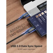 Jsaux 100W Süper Hızlı Usb C - Usb C Kablosu Type-C Hızlı Şarj Kablosu CC005012G - 4