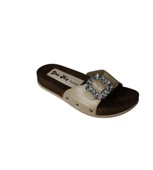 YAZKIŞ Kadın Siyah Bej Kırmızı Tek Taş Tokalı Mantar taban Terlik thumbnail 6