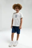Arnetta 3304 Garson Erkek Çocuk Beyaz Kısa Kollu Şortlu Bermuda Pijama Takım - 1