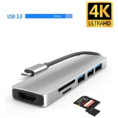 DAYTONA HC-13 6'lı USB Type-C DOCKING STATION (Giriş: USB Tip-C => 3*USB3.0+HDMI+SD+Micro SD) - 1