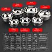 304 Paslanmaz Çelik Çift Katmanlı Yalıtımlı Kase - 18cm Büyük Yemek Kasesi - 4