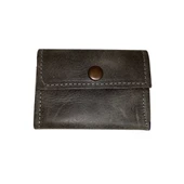 Hakiki Deri Erkek Cüzdan & Kartlık Yatay Model - Koyu Gri thumbnail 1