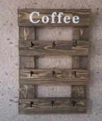 KUZELA Ahşap Duvar Kupa Askılık - 2