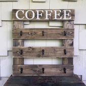 KUZELA Ahşap Duvar Kupa Askılık - 1