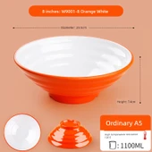 Melamin Noodle Kasesi - 8 inç Turuncu Beyaz [A5 melamin] - 1