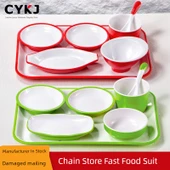 Melamin Tepsi SS805 - Kırmızı Beyaz thumbnail 3