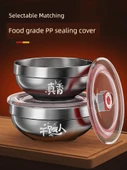 316L Paslanmaz Çelik Kapaklı, Çubuklu, Kaşıklı Çocuk Kasesi 20cm Ekstra Büyük (Kuru Yemek) - 4