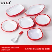 Melamin Tepsi SS805 - Kırmızı Beyaz thumbnail 2