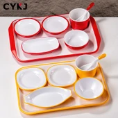 Melamin Tepsi SS805 - Kırmızı Beyaz thumbnail 4