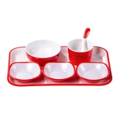 Melamin Küçük Pirinç Kasesi - Kırmızı Set 1 - 6