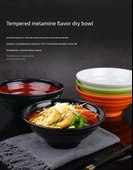Melamin Noodle Kasesi - 7.5 inç Kahve Beyaz [A5 melamin] - 7