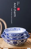 Porselen Noodle Kasesi - 9 inç Dış Desenli Kase - 7
