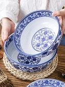 Porselen Noodle Kasesi - 9 inç Dış Desenli Kase - 5